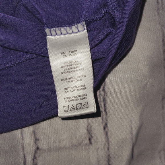 MICHAEL KORS Purple Scoop Short sleeve Large Petite - Picture 7 of 10